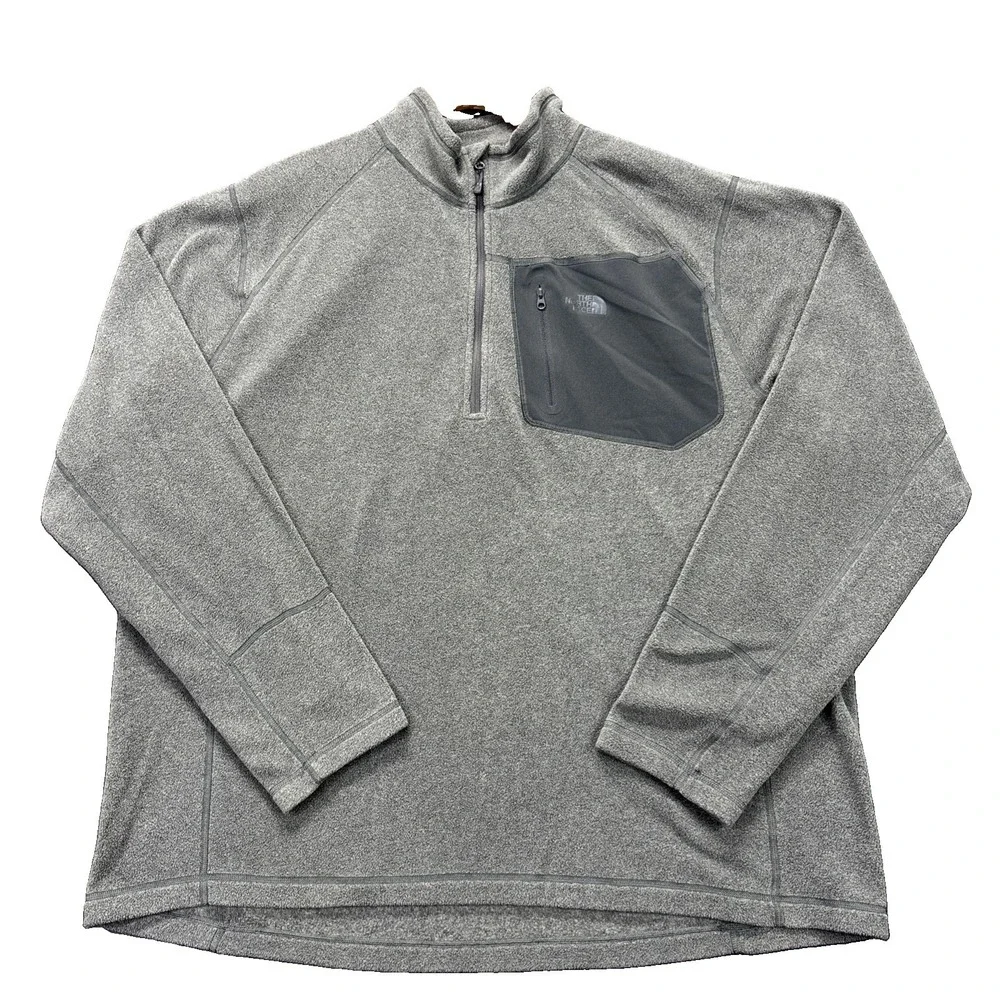The North Face Polartec Classic 1/4 Zip Pullover Fleece Mens XXL Grey Gorpcore